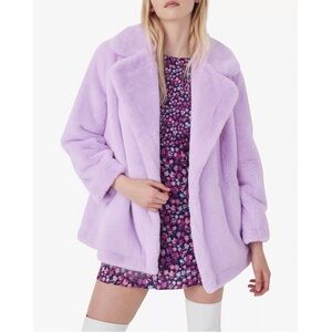 NWOT Alice + Olivia Faux-Fur Purple Oversized Thora Coat